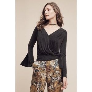 Anthropologie Deletta Sirpo Black Wrap Boho Top